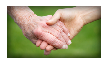 Couple holding hands