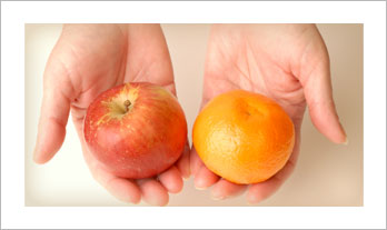 Apple and orange