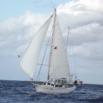 Jan and Rich's 41-foot ketch, Slip Away, en route to Samoa.